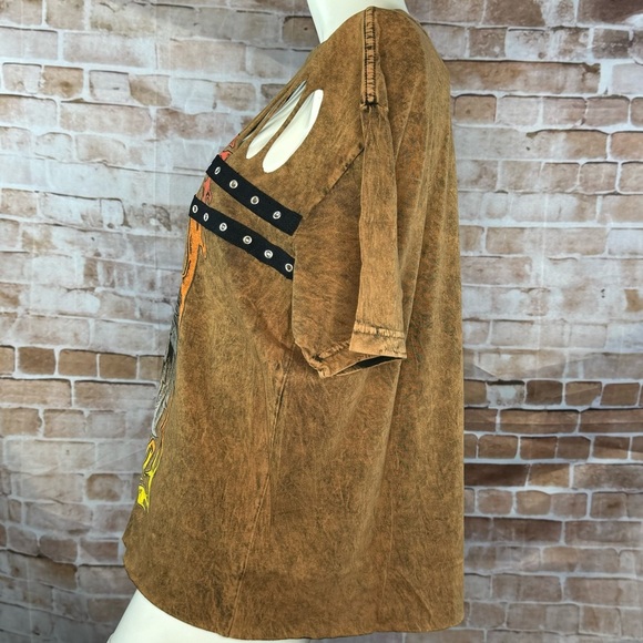 Affliction Women’s Graphic Short Sleeve Cut Out T-Shirt -Size: Large -NWT - Picture 8 of 12